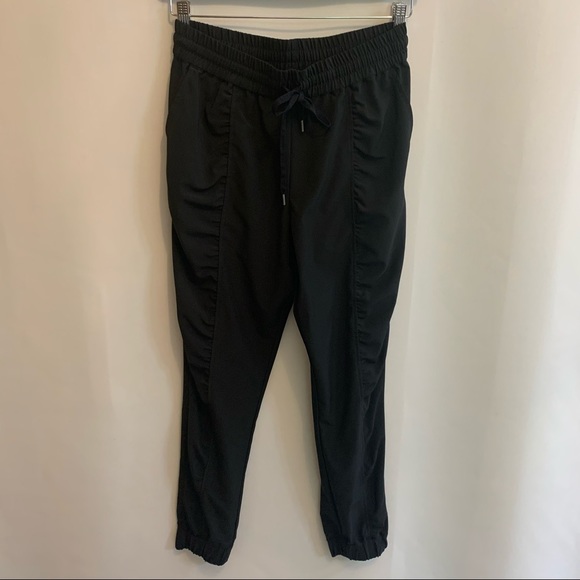 Garnet Hill Black Ruched Recycled Jogger Pant - Picture 5 of 9
